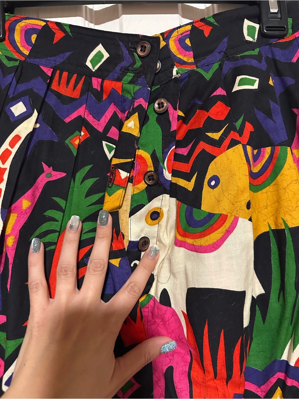 Vibrant Multicolor Animal Print A-Line Skirt - Picture 2 of 3